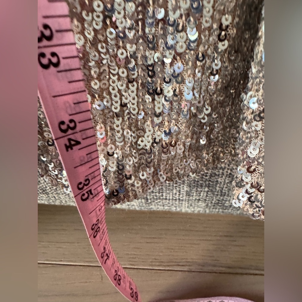 New SACHIN + BABI Delaney Sequinned Mini Dres Sz: 6 Silver Long sleeve - Picture 11 of 15